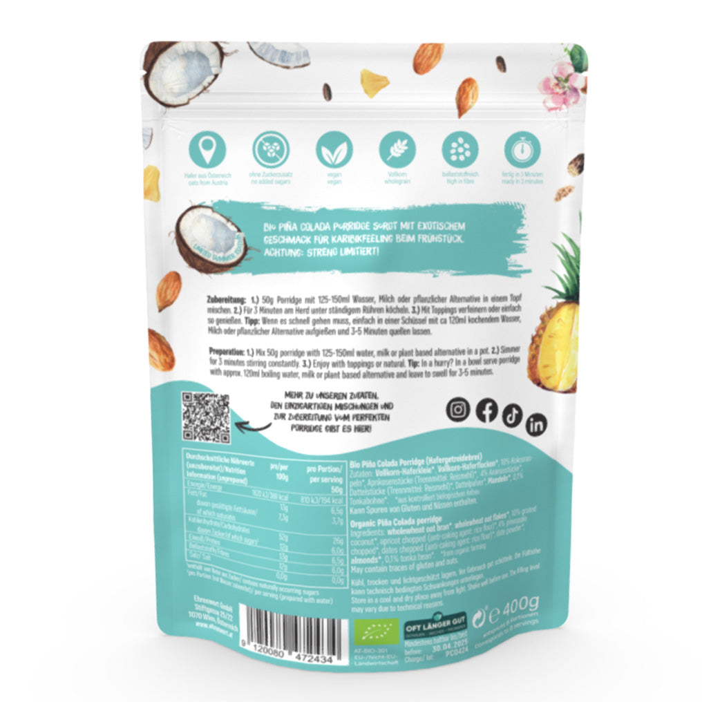 BIO Piña Colada Porridge - LIMITED EDITION