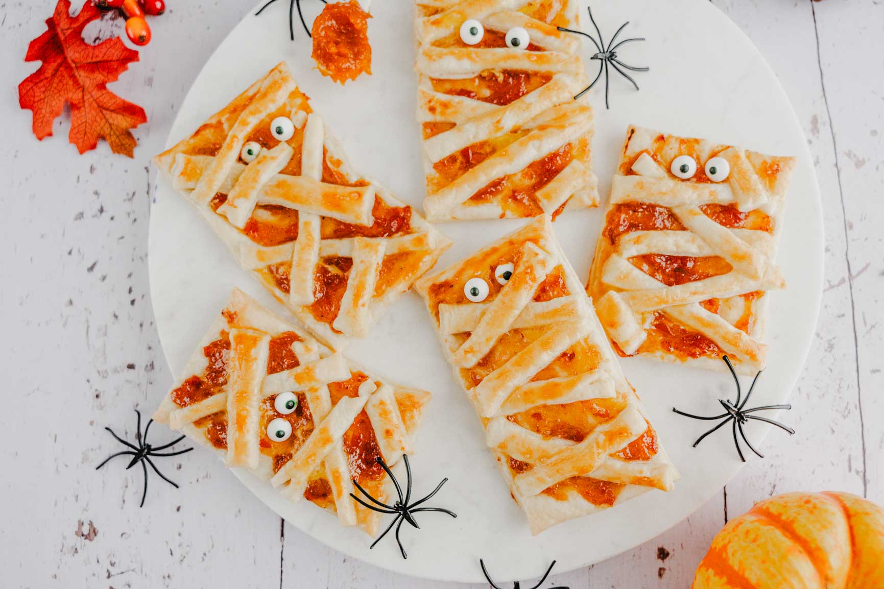 Halloween Snackidee: Pumpkin Spice Mumien 
